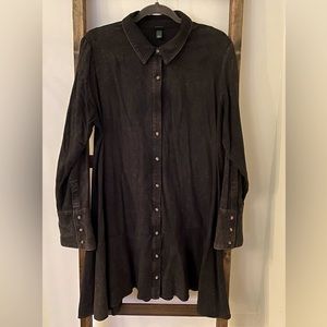 Wild Fable Flowy Black Button Up Dress with Collar